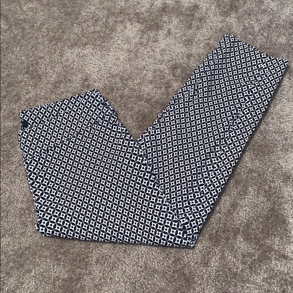 Black and Tan Print Straight Leg Pants